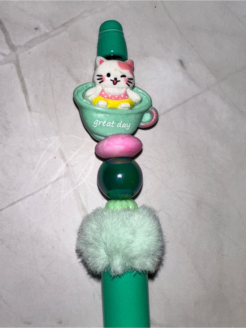 A “Great Day” Handmade Cat Pen in Mint Green
